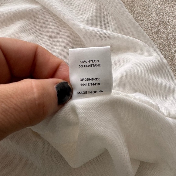 Meshki Josie Off Shoulder Mesh Maxi Dress Small in Ivory Wedding Bridal - Picture 10 of 13